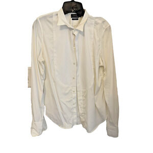Polo Ralph Lauren Shirt Womens 12 White Tuxedo Bib Front Formal Custom Fit